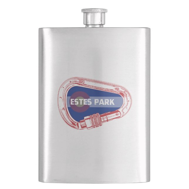 Estes Park Climbing Carabiner Hip Flask (Front)