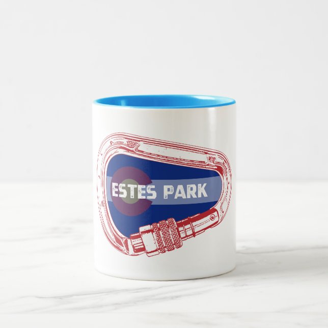 Estes Park Climbing Carabiner Two-Tone Coffee Mug (Center)