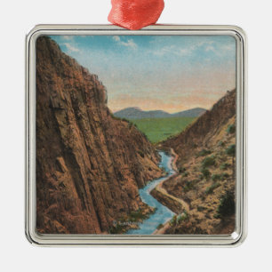 Estes Park, CO - View of Big Thompson Canon Metal Tree Decoration