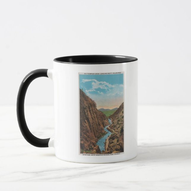 Estes Park, CO - View of Big Thompson Canon Mug (Left)