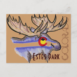 Estes Park Colorado elk postcard