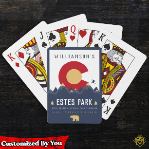 Estes Park Colorado Flag Mountain Ski Vintage Playing Cards