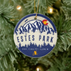 Estes Park Colorado Flag Mountain Skiing Souvenir