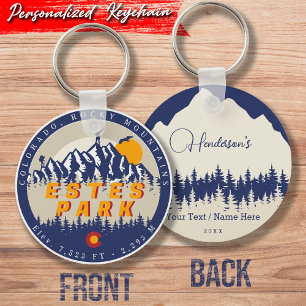 Estes Park Colorado Flag Mountains Hiking Souvenir Key Ring