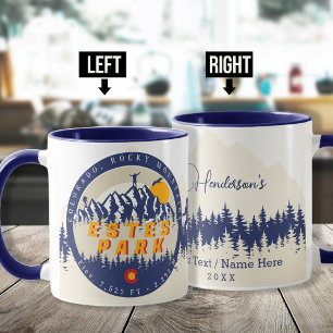Estes Park Colorado Flag Mountains Hiking Souvenir Mug