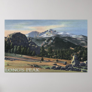 Estes Park, Colorado - Longs Peak View Poster