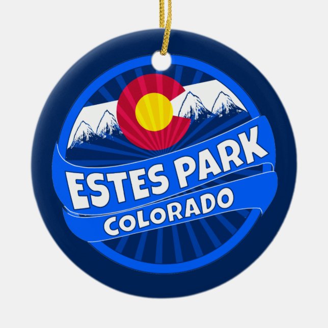 Estes Park Colorado mountain burst ornament (Front)