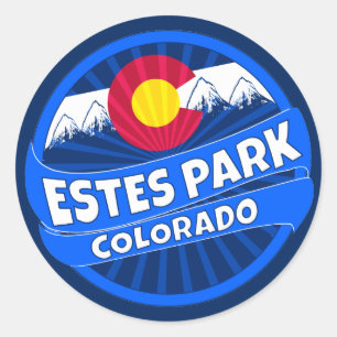 Estes Park Colorado mountain burst sticker
