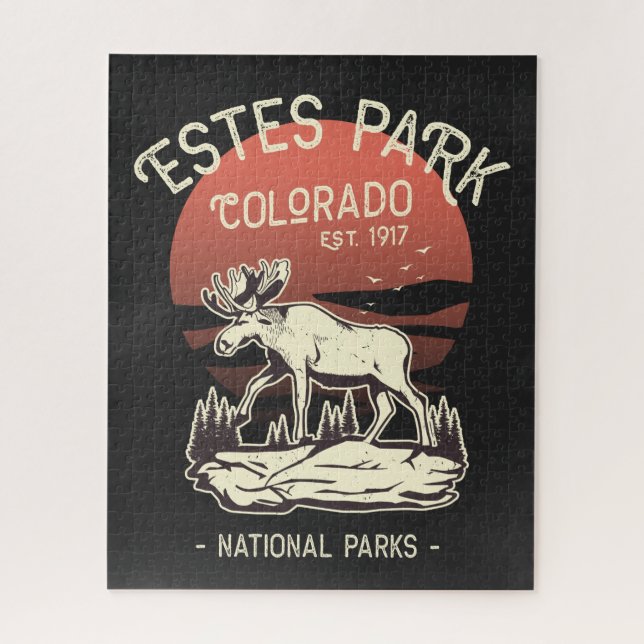 Estes Park Colorado National Park Elk Sunset  Jigsaw Puzzle (Vertical)