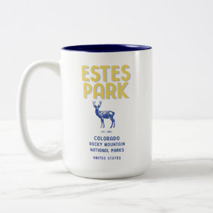 Estes Park Colorado National Park Elk Two-Tone Coffee Mug