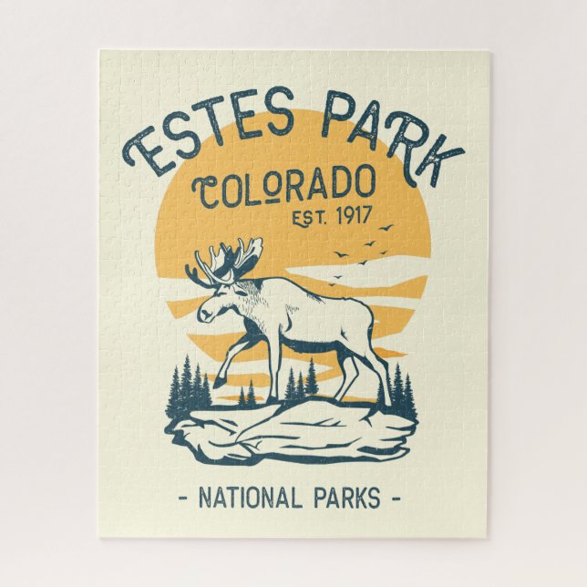 Estes Park Colorado National Park Moose Sunset  Jigsaw Puzzle (Vertical)