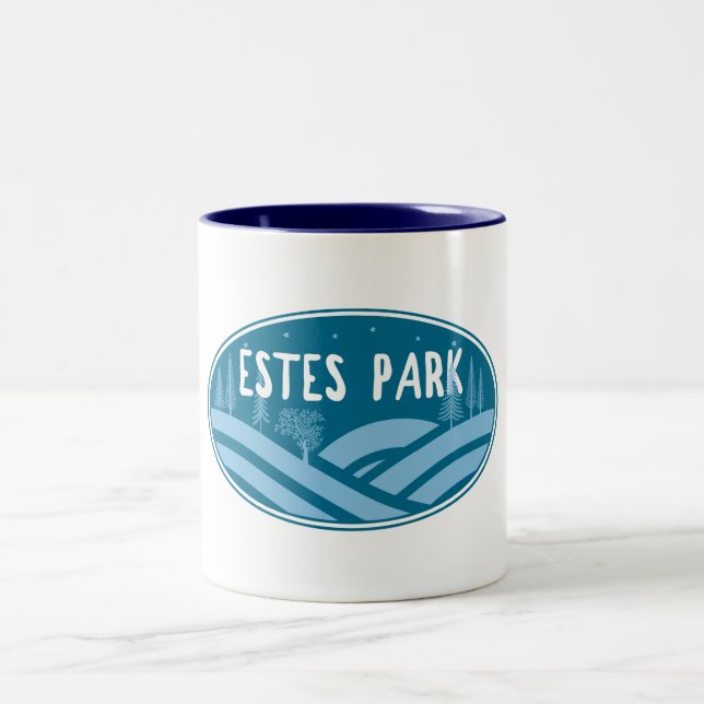 Estes Park Colorado Outdoors Two-Tone Coffee Mug (Center)