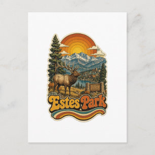 Estes Park Colorado Retro Travel Postcard