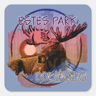 Estes Park Colorado rustic moose stickers