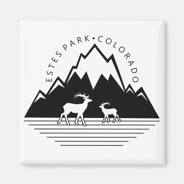 Estes Park Colorado simple moose square magnet (Front)