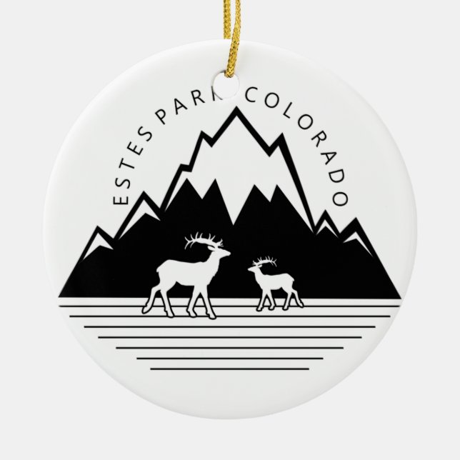 Estes Park Colorado simple round moose ornament (Front)