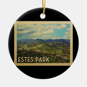 Estes Park Colorado Vintage Travel Ceramic Tree Decoration