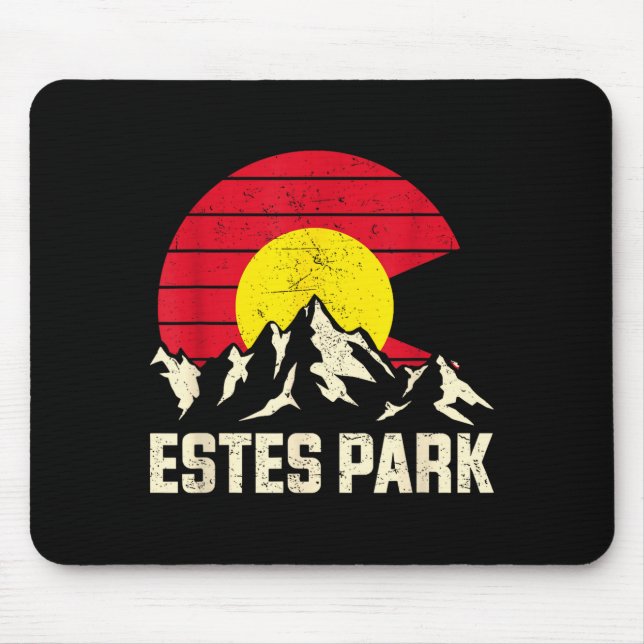 Estes park mountain adventure colorado state flag mouse mat (Front)