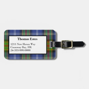 Estes Tartan Plaid Luggage Tag