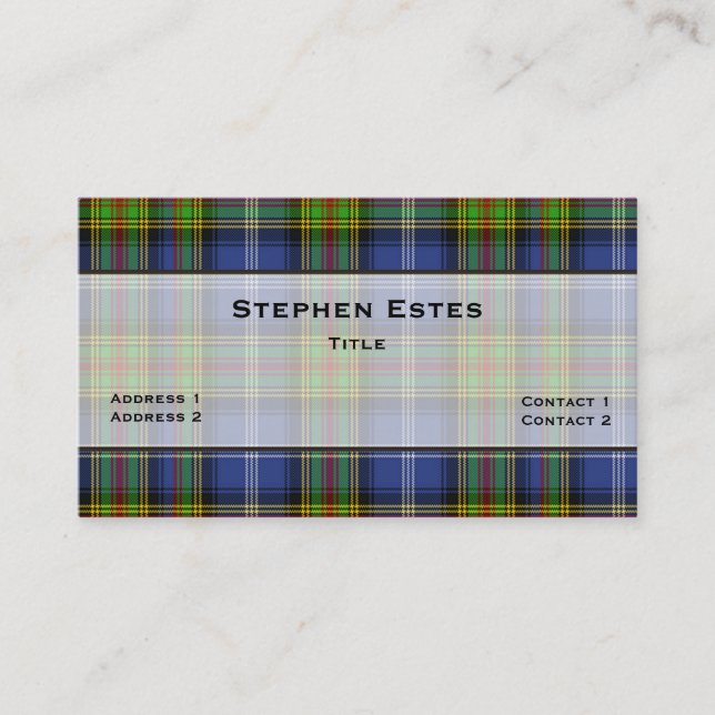 Estes Traditional Tartan Plaid Custom Business Card (Front)
