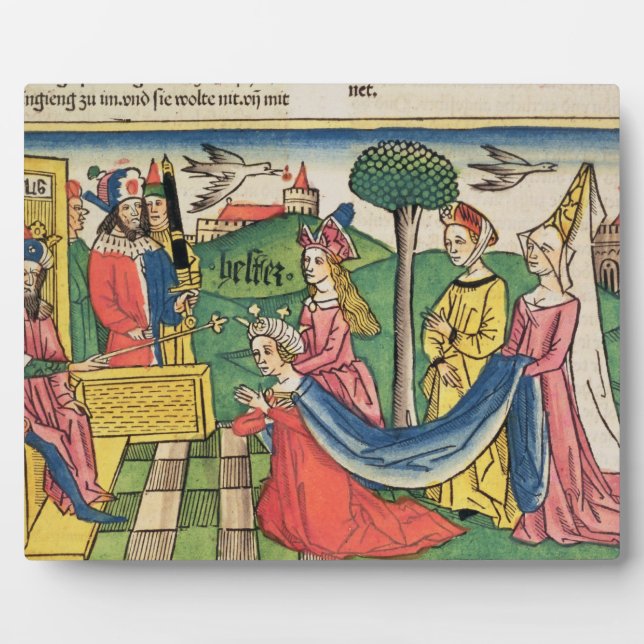 Esther 2 15-18, Esther is chosen to be Queen by th Plaque (Front)