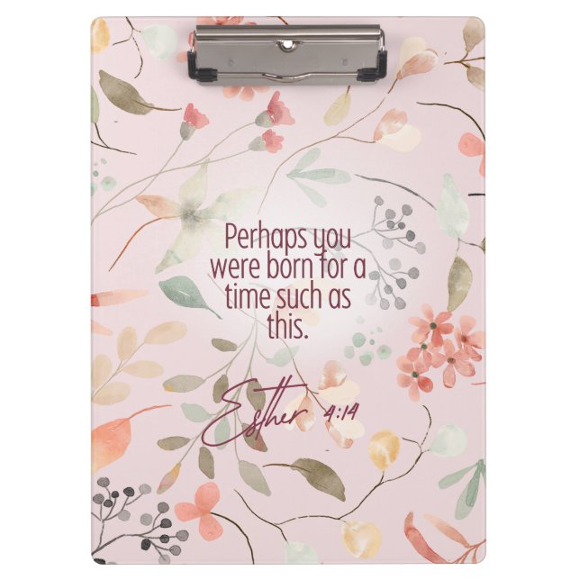 Esther 4:14 Christian Bible Verse Art Clipboard (Front)