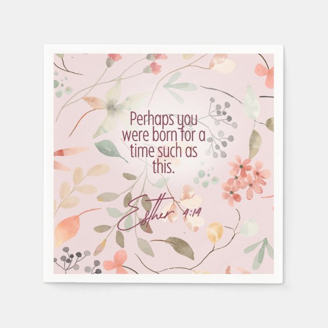 Esther 4:14 Christian Bible Verse Art Napkin (Front)