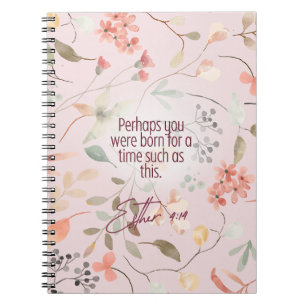 Esther 4:14 Christian Bible Verse Art Notebook
