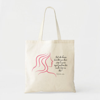 Esther 4:14 Scripture Bible Verse Pink Silhouette Tote Bag