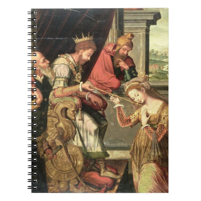 Esther before King Ahasuerus with Haman being sent Notebook (Front)