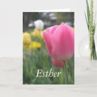 Esther Girls name Tulip Greeting Card