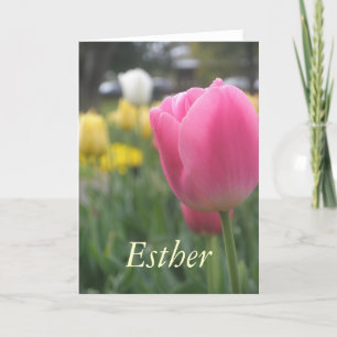 Esther Girls name Tulip Greeting Card