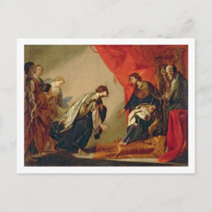 Esther in front of Ahasuerus, c.1645-50 (oil on ca Postcard