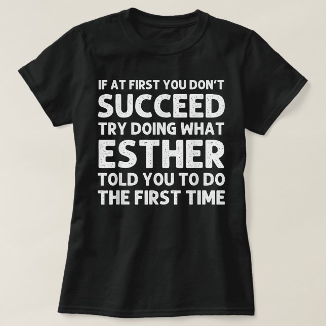 ESTHER Name Personalised Birthday Funny Christmas  T-Shirt (Design Front)