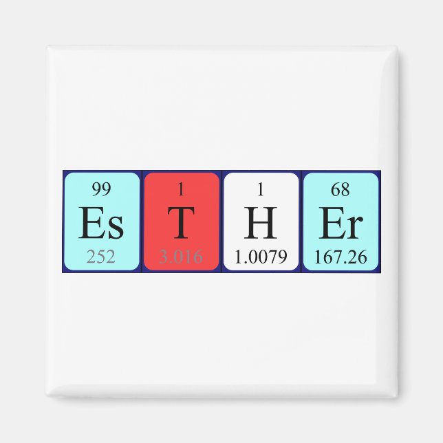 Esther periodic table name magnet (Front)