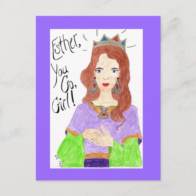 "Esther - You Go, Girl!" Postcard (Front)