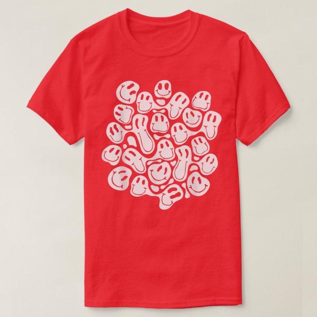 esthetic gry pattern melting white liquid swirl s T-Shirt (Design Front)