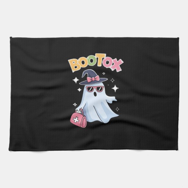 Esthetician Botox Halloween Aesthetic Nurse Plasti Tea Towel (Horizontal)