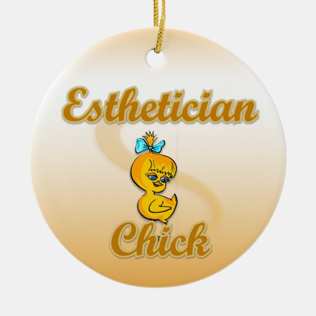 Esthetician Chick Ceramic Tree Decoration (Front)