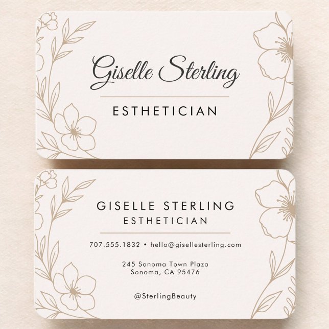 Esthetician Floral Botanical Business Card (Creator Uploaded)