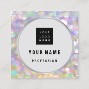Esthetician  Holograph Makeup ARTIST LOGO Square Business Card