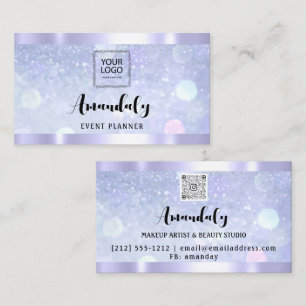 Esthetician Lash Nails Hair QR Code Logo BlueFrame Business Card