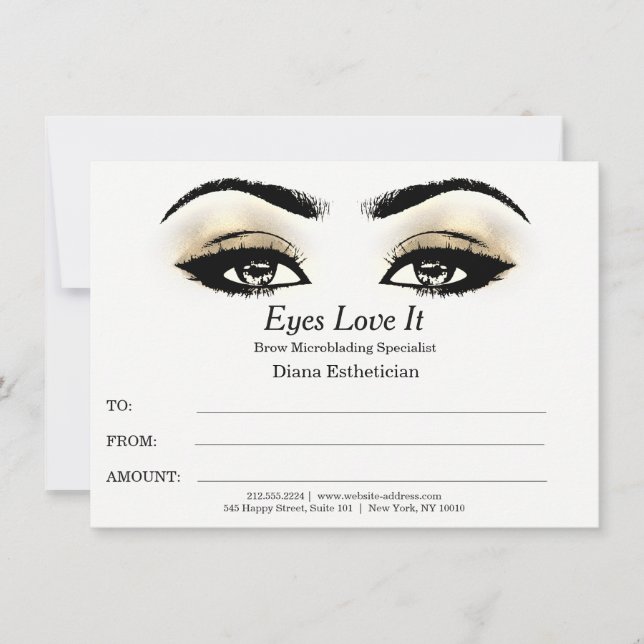 Esthetician Lashes Beauty Makeup Certificate Gift (Front)
