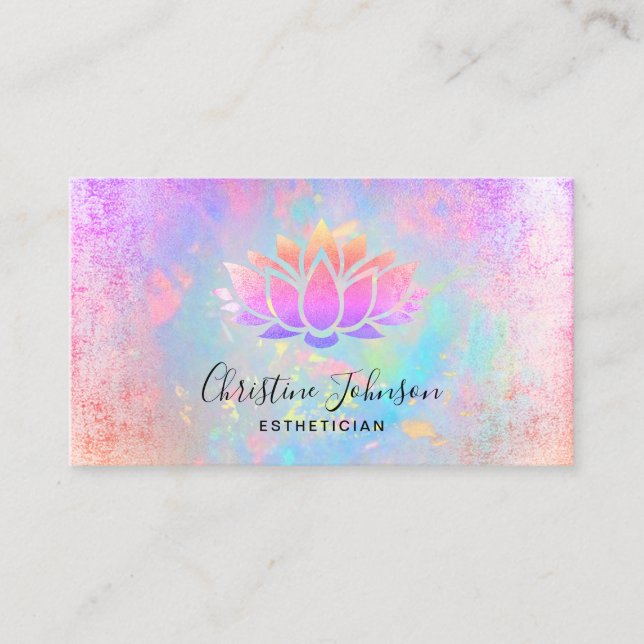 esthetician lotus design  business card (Front)