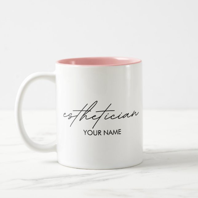 Esthetician Notebook - Personalized Gift Two-Tone Coffee Mug (Left)