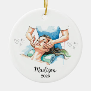 Esthetician Ornament, gift for salon Ceramic Tree Decoration