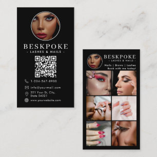 Esthetician Photo Feed Black Social Media QR Code Business Card