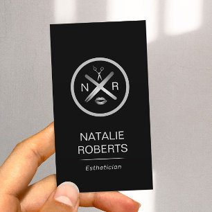 Esthetician Wax Stick & Twezzer Logo Beauty Salon Business Card