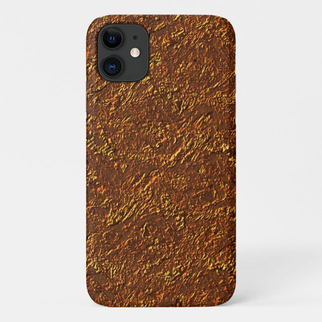 Estilo alvenaria rústica marrom e tom dourado Case-Mate iPhone case (Back)