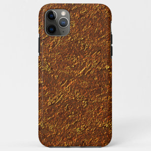 Estilo alvenaria rústica marrom e tom dourado iPhone 11 pro max case
